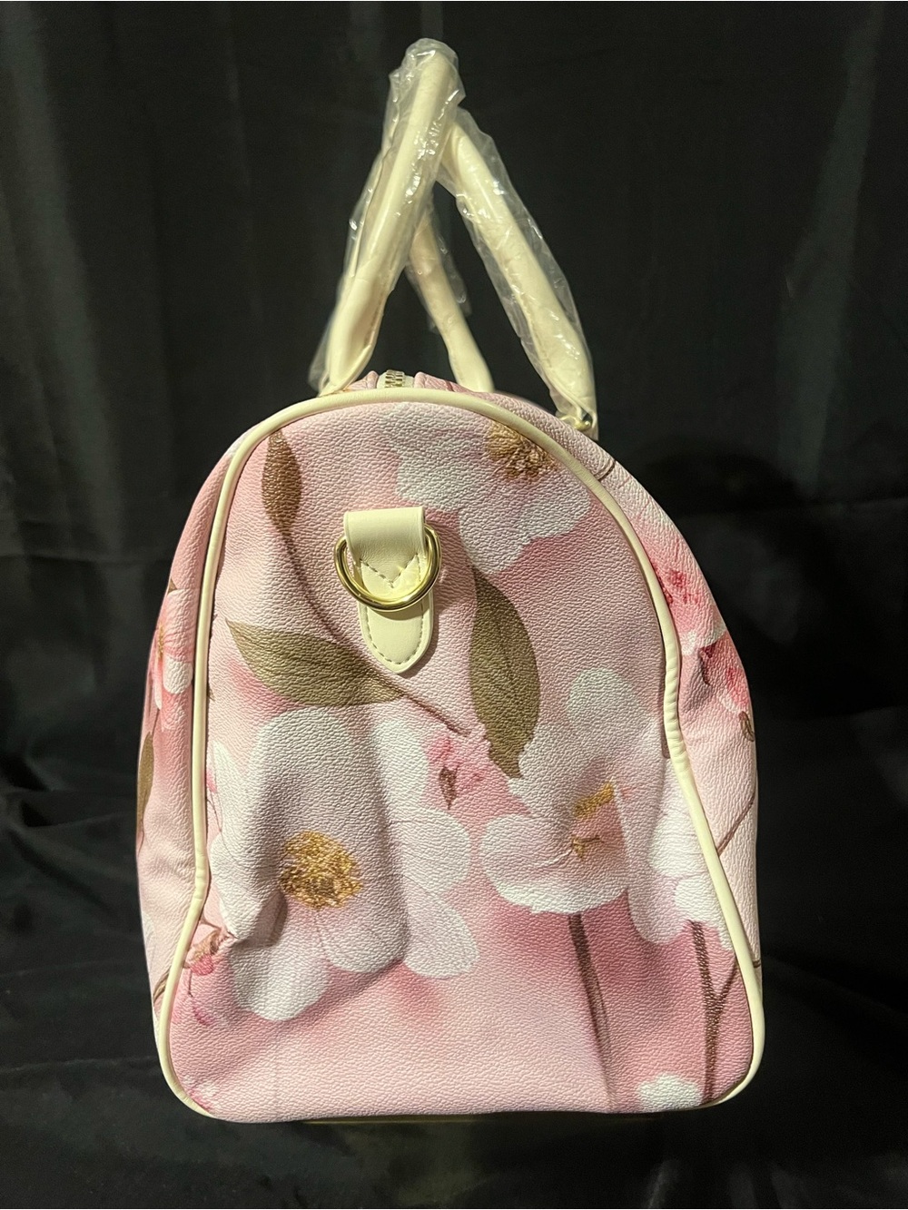 Gucci Pink Floral Travel Duffel with Signature Web Strap - Picture 2 of 13